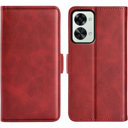 Mobigear Slim Magnet OnePlus Nord 2T 5G Plånboksfodral med sedelfack - Röd