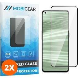 Mobigear Premium Realme GT2 Pro Cristal templado Protector de pantalla - Compatible con fundas - Negro (pack de 2)