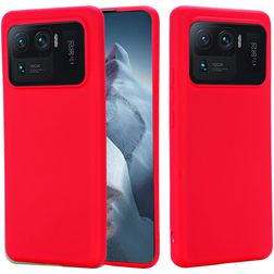 Mobigear Rubber Touch Xiaomi Mi 11 Ultra Silicone Capa traseira - Vermelho
