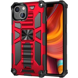 Mobigear Armor Stand iPhone 13 Fodral Hårdplast Skal Stötsäkert med ställ - Röd