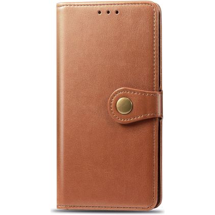 Mobigear Snap Button OPPO A9 (2020) Plånboksfodral med sedelfack - Konjak