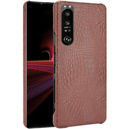 Mobigear Croco Sony Xperia 1 III Hardcase Etui plecki - Brązowy