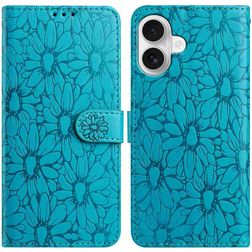 Mobigear Flowers iPhone 17 Funda tipo libro Cartera - Azul