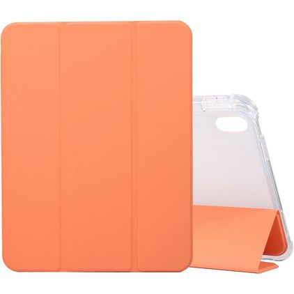Mobigear Tri-Fold Gel iPad 10 (2022) TPU / Cuero sintético Funda tipo libro + Portalápices - Naranja