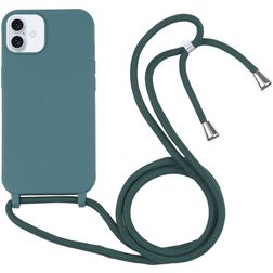 Mobigear Lanyard iPhone 16 Silicone Cover con cordino - Verde
