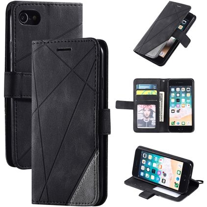 Mobigear Rhombus iPhone 8 Pungetui med Seddelrum - Sort