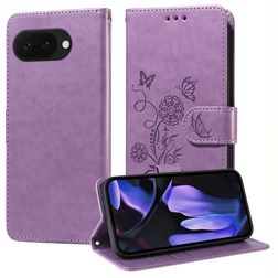 Mobigear Flowers Google Pixel 9a Pungetui med Seddelrum - Lilla