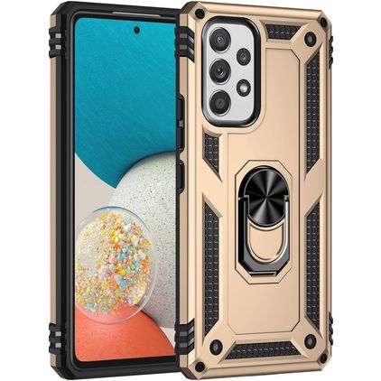 Mobigear Armor Ring Samsung Galaxy A53 Hard Case Back cover Shockproof with Ring Holder - Gold