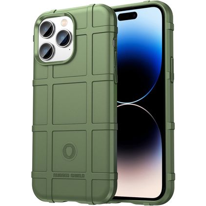 Mobigear Rugged Shield iPhone 14 Pro Fleksibel TPU Bagsidecover Stødsikkert - Grøn