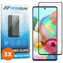Mobigear Premium Samsung Galaxy A71 Vidro temperado Película de ecrã - Compatível com capas - Preto (Pack de 3)