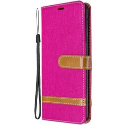 Mobigear Fabric Samsung Galaxy A21 Fabric Wallet case - Magenta