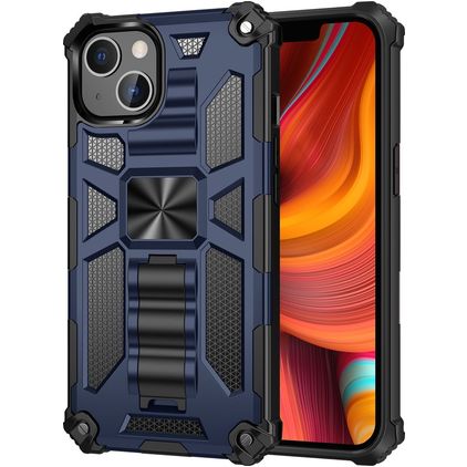 Mobigear Armor Stand iPhone 13 Pro Max Plástico rígido Capa traseira Antichoque com suporte - Azul
