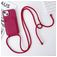 Mobigear Lanyard Card iPhone 15 Silicona Funda con cuerda y tarjetero - Burdeos
