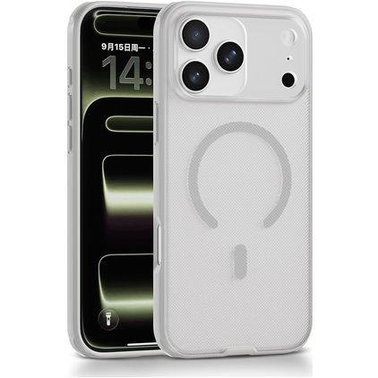 Mobigear Shockproof Grip iPhone 17 Pro MagSafe Hardcase Etui plecki - Biały