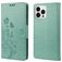 Mobigear Flowers iPhone 14 Pro Cover a libro portafoglio - Verde