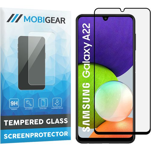 Mobigear Premium Samsung Galaxy A22 4G Vidro temperado Película de ecrã - Compatível com capas - Preto