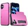 Mobigear Card iPhone 18 Hard Case Back cover Shockproof with Card Holder - Rose Red