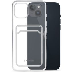 Mobilize Gelly Card Transparente iPhone 14 Plus TPU flexible Carcasa con tarjetero - Transparente