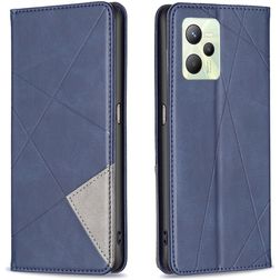 Mobigear Rhombus Slim Realme C35 Cover a libro - Blu