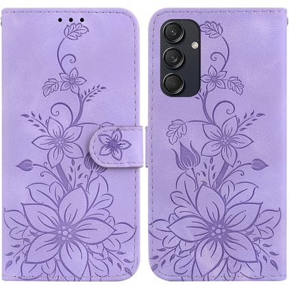 Mobigear Clover Samsung Galaxy M55 Lompakkokotelo + Setelitasku - Violetti