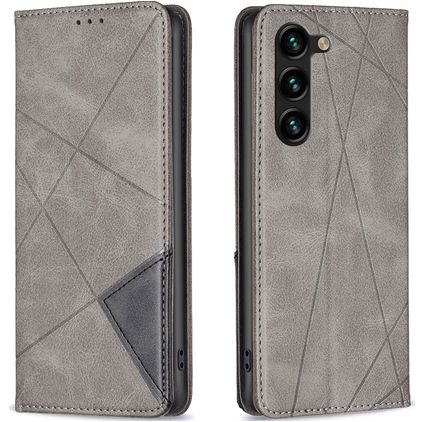 Mobigear Rhombus Slim Samsung Galaxy S23 Plus Cover a libro - Grigio