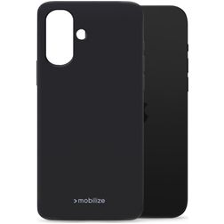 Mobilize Rubber Gelly iPhone 16 Plus TPU flexível Capa traseira - Preto