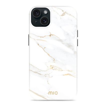 MIO iPhone 15 MagSafe Fodral Hårdplast Skal - White Marble