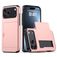 Mobigear Card iPhone 18 Pro Hardcase Back cover Antiurto con portacarte - Rosa