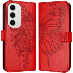 Mobigear Butterfly Samsung Galaxy S24 FE Funda tipo libro Cartera - Rojo