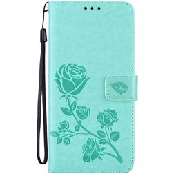 Mobigear Roses HONOR 50 Lite Plånboksfodral med sedelfack - Grön