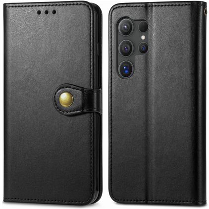 Mobigear Snap Button Samsung Galaxy S25 Plus Pungetui med Seddelrum - Sort