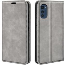 Mobigear Retro Slim Motorola Moto E32 Cover a libro portafoglio - Grigio