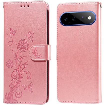 Mobigear Flowers Google Pixel 11 Pro XL Funda tipo libro Cartera - Rosa
