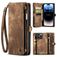 CaseMe 008 iPhone 15 Pro 2-i-1-plånboksfodral med löstagbart skal med sedelfack - Brun