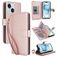 Mobigear Wallet iPhone 15 Plus Lompakkokotelo + Setelitasku - Ruusukulta
