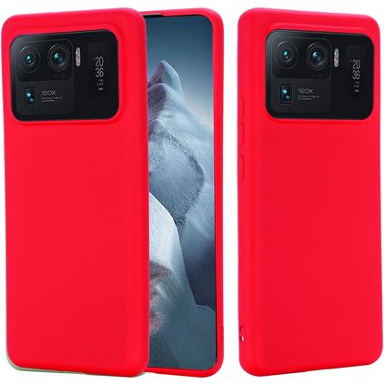 Mobigear Rubber Touch Xiaomi Mi 11 Ultra Silicone Capa traseira - Vermelho