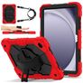 Mobigear SureGrip Xtreme Samsung Galaxy Tab A9 Plus (2023) Kova muovi / Silikoni Suojakuori + Olkahihna + Teline - Punainen