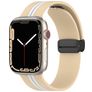 Mobigear Stripe Mag Silicone Apple Watch Strap Magnetic closure - 42/41/40/38 mm - White / Beige