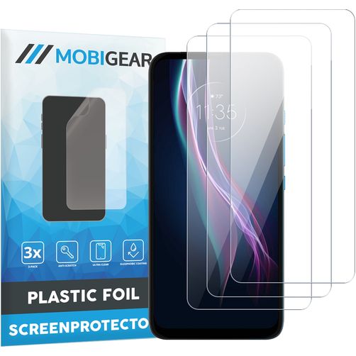 Mobigear Motorola One Fusion Plus Protector de pantalla Film - Compatible con fundas (pack de 3)