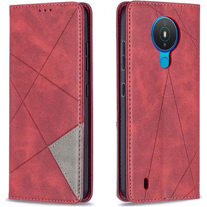 Mobigear Rhombus Slim Nokia 1.4 Wallet case - Red