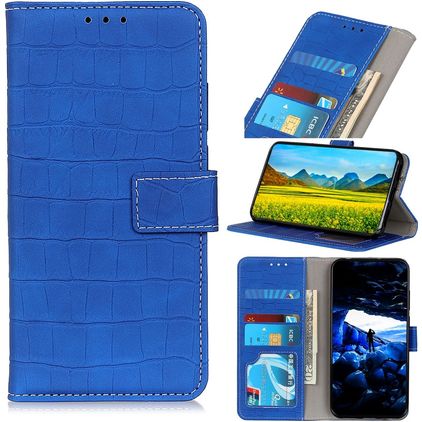 Mobigear Croco Sony Xperia 1 IV Lompakkokotelo + Setelitasku - Sininen
