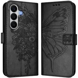 Mobigear Butterfly Samsung Galaxy A27 Cover a libro portafoglio - Nero