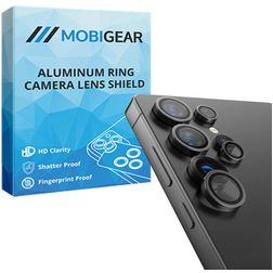 Mobigear Single Samsung Galaxy S25 Ultra Härdat glas Kameralinsskydd - Skalvänligt - Svart