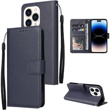 Mobigear Wallet iPhone 14 Pro Knížkové pouzdro Peněženka - Námořnická modrá