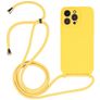 Mobigear Lanyard iPhone 15 Pro Max Silikoni Suojakuori kaulanauhalla - Keltainen