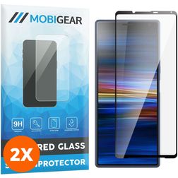 Mobigear Premium Sony Xperia 10 IV Tempered Glass Screen Protector - Case Friendly - Black (2-Pack)