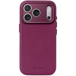 Decoded iPhone 18 Pro Max MagSafe Pravá kůže Zadní kryt odolný proti nárazům - Aubergine