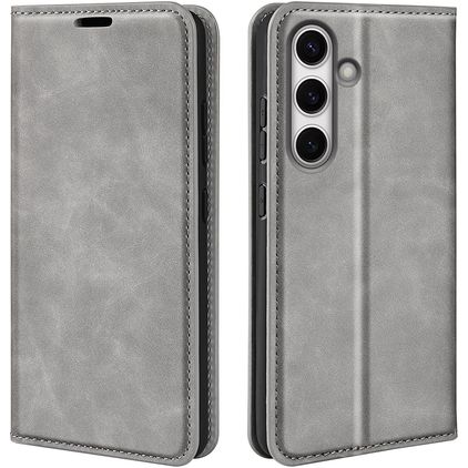 Mobigear Retro Slim Samsung Galaxy S24 FE Plånboksfodral med sedelfack - Grå
