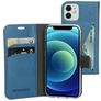 Mobiparts Classic Wallet iPhone 12 Mini Wallet case - Steel Blue