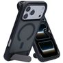 Mobiparts Hardcover iPhone 17 Pro Max MagSafe Plástico rígido Capa traseira com suporte - Satin Black